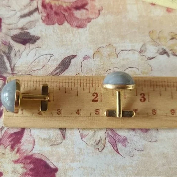 Swank Gray Cabochon Cufflinks - Picture 8 of 10